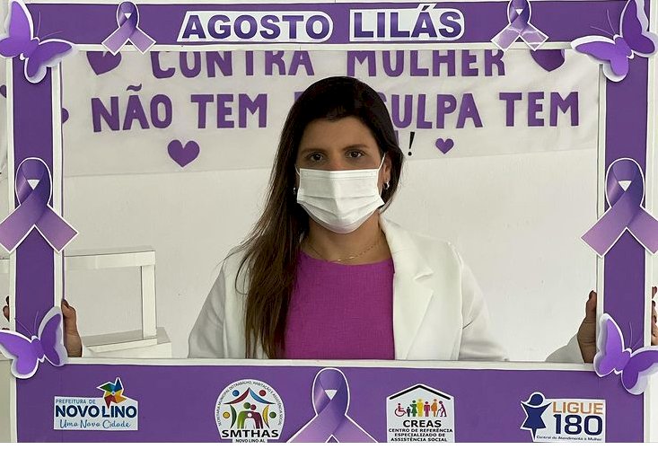 Prefeitura de Novo Lino promove palestra sobre a campanha Agosto Lilás