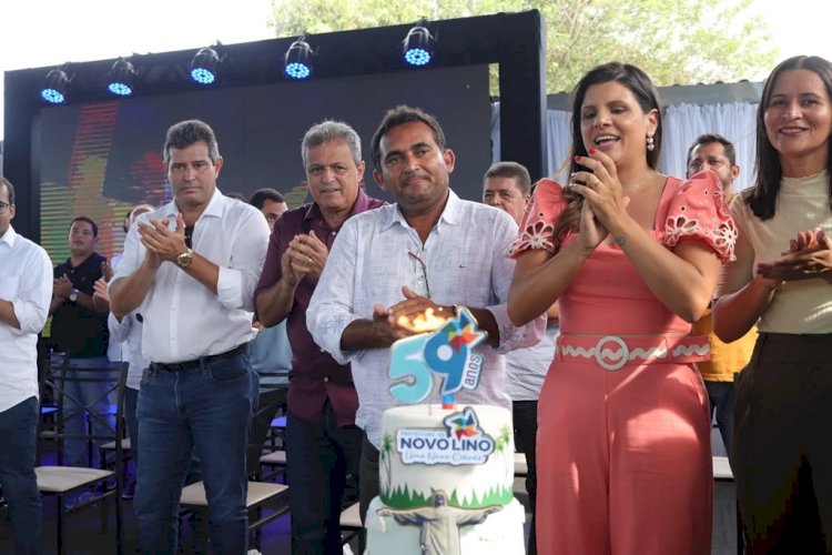 Solenidade cívica, anúncios de obras e entrega de novos equipamentos marcam 59º aniversário de Novo Lino