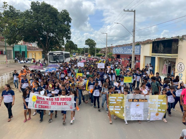 Contra o abuso e exploração sexual de crianças e adolescentes Novo Lino realiza caminhada